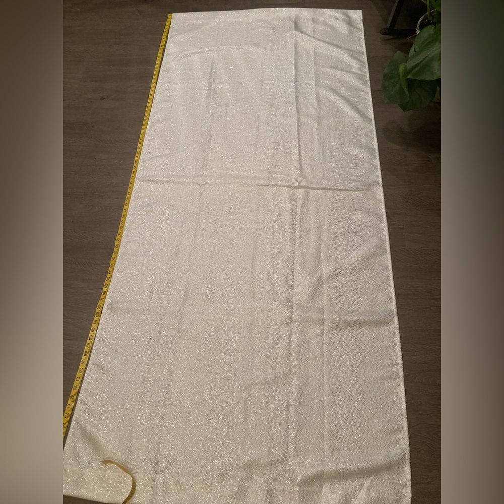 Two panel white sparkling curtains nwot